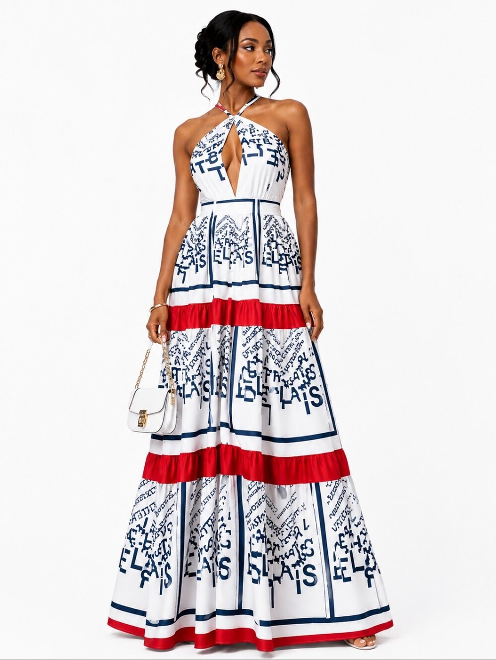 Allover Letter Graphic Maxi Dress